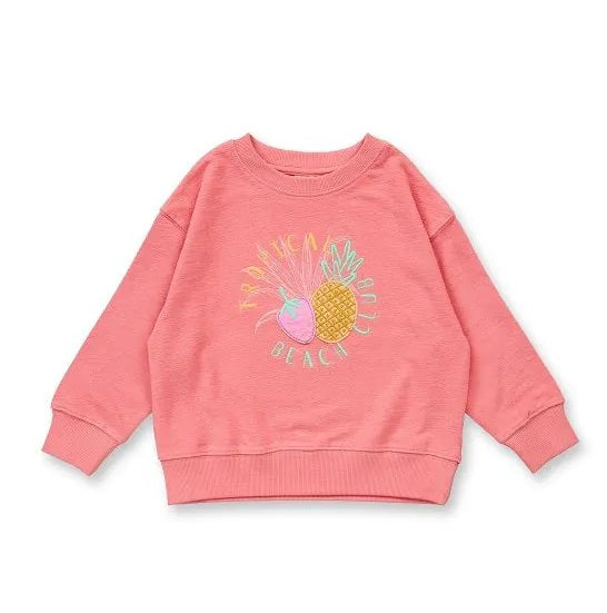 Sweatshirt aus 100% Baumwolle in pink peach von Sense Organics, erhältlich im  Kinderladen Bärechind in Winterthur, Zürich, Schweiz.