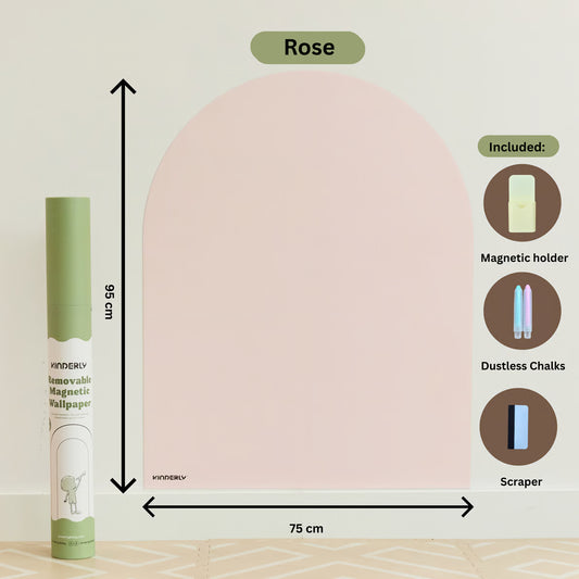 Kinderly selbstklebende magnetische Tapete in Rosé fürs Kinderzimmer