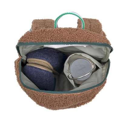 Innenansicht Tiny Team Rucksack von Lässig mit Trinkflaschenhalter, erhältlich bei Bärechind Winterthur, Zürich, Schweiz.