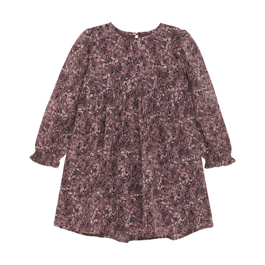Blumenkleid Dobby, lila/gold