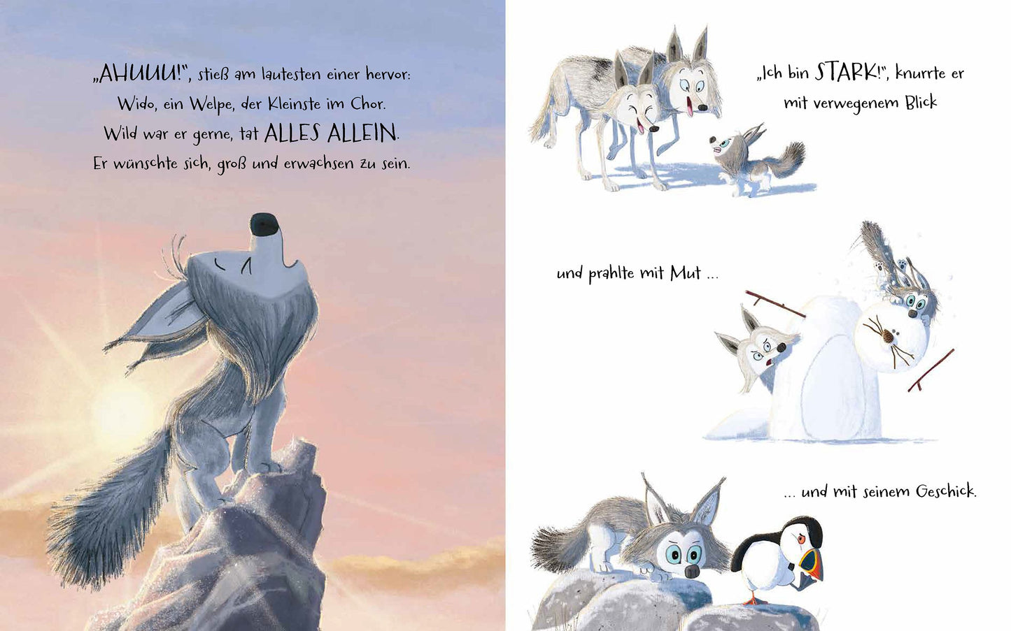 Innenansicht aus dem Bilderbuch Kleiner Wolf in weiter Welt