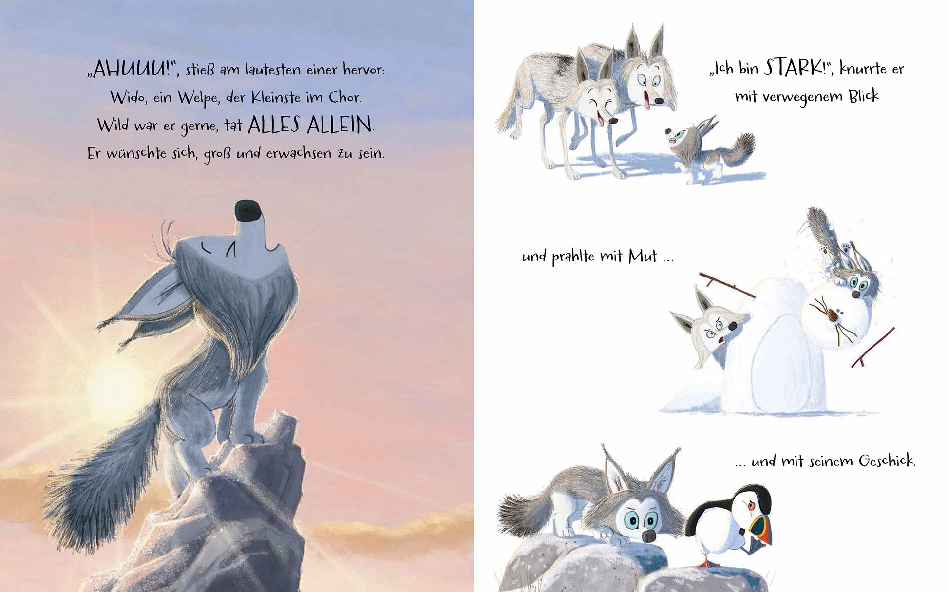 Innenansicht aus dem Bilderbuch Kleiner Wolf in weiter Welt