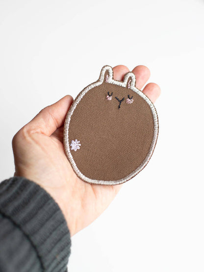 Knieflicken Hase aus Bio-Baumwollcanvas zum Aufbügeln