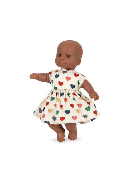 Konges Sløjd Mini-Puppe im Coeur-Coloré-Muster, stehend