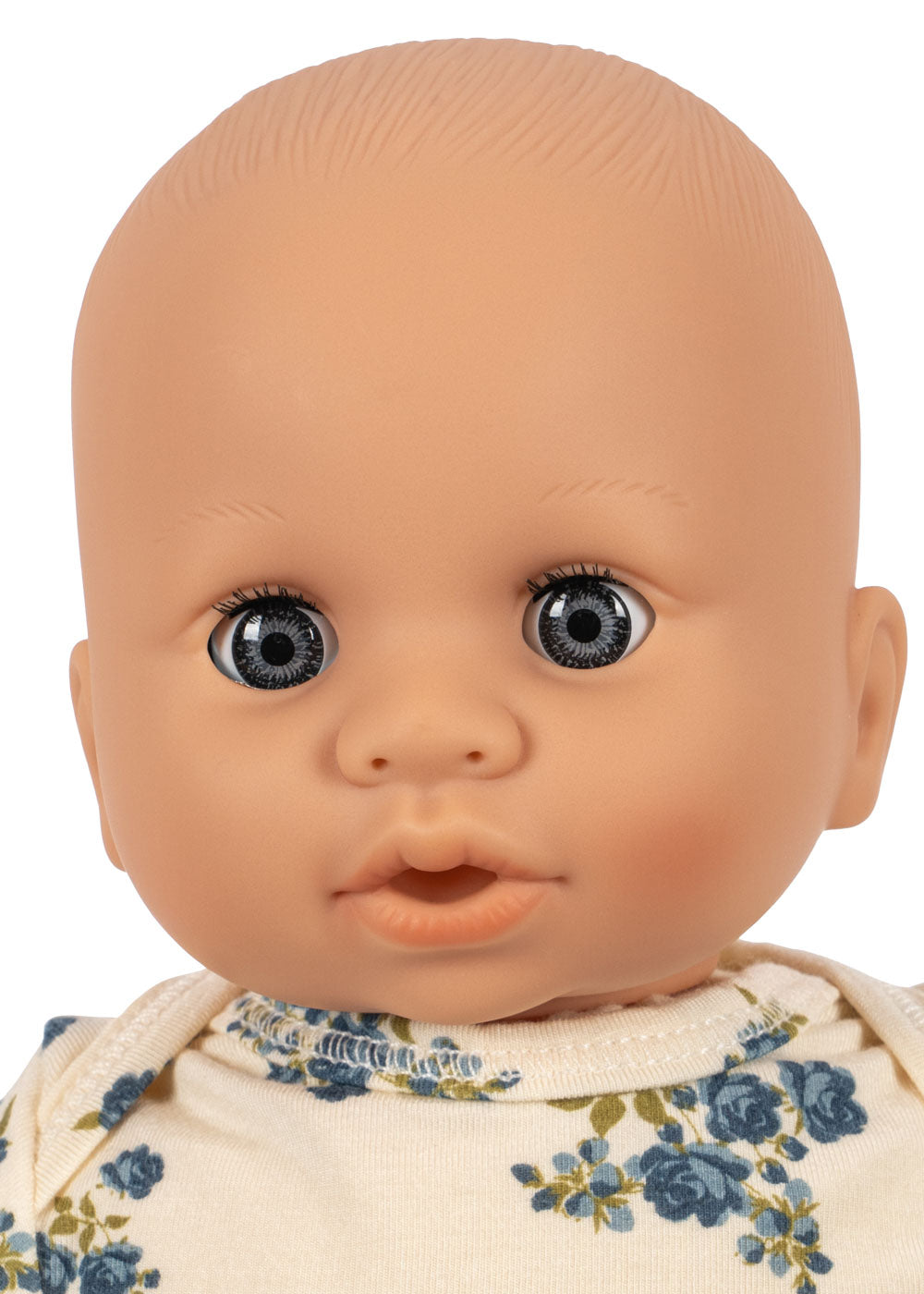 Nahaufnahme des Gesichts der Puppe Lucca