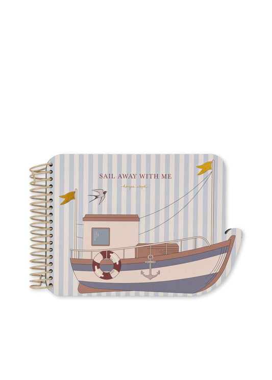 Konges Sløjd Wassermalbuch in Bootsform mit maritimen Motiven