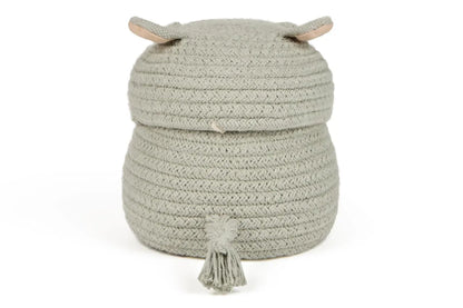 Kleiner Aufbewahrungskorb Henry das Nilpferd aus Baumwolle in Salbeiblau, Lorena Canals, Bärechind Winterthur, Zürich Schweiz.