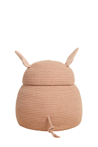 Rosa Aufbewahrungskorb Peggy das Schwein mit Stoffohren, Lorena Canals, Bärechind Winterthur, Zürich Schweiz.