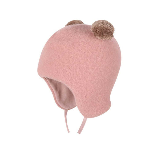2-Bommel-Mütze Fleece, dusty-rose