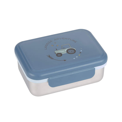 Lässig Edelstahl Znünibox mit Traktor-Motiv, Vorderansicht