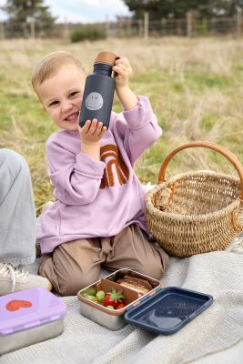 Lässig Edelstahl Znünibox, Little Gang Blau Smile, bei Bärechind