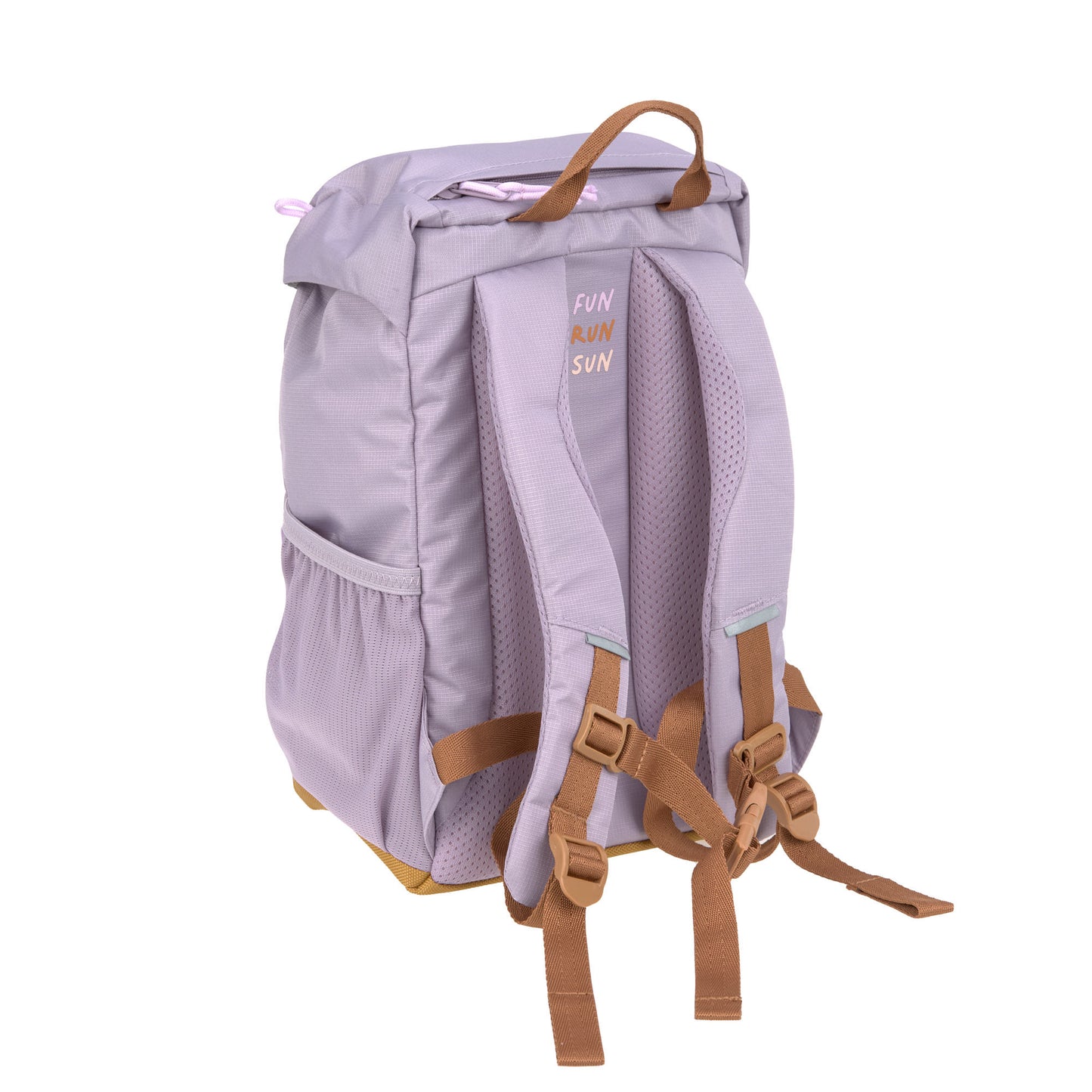 Rückansicht des Lässig Wanderrucksacks in Lilac mit verstellbaren Trägern, erhältlich im Bärechind Winterthur.