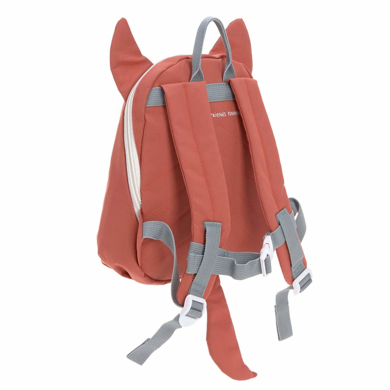 Rückseite des LÄSSIG Kindergartenrucksacks Tiny Fuchs Rot mit gepolsterten Trägern bei Bärechind Winterthur Zürich Schweiz