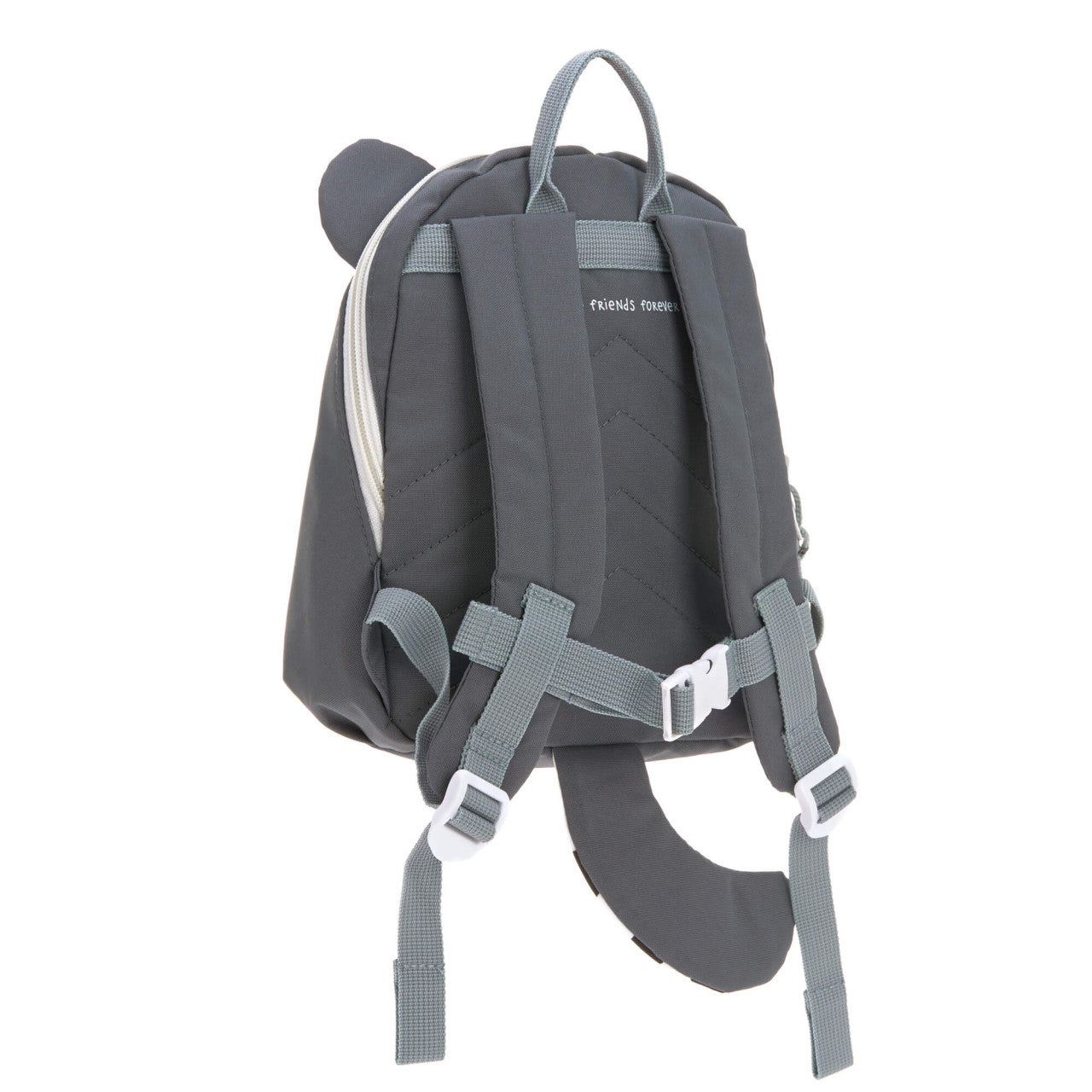 Lässig Kinderrucksack Tiny Team Waschbär, Rückansicht mit gepolsterten Trägern