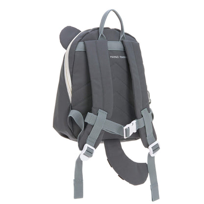 Lässig Kinderrucksack Tiny Team Waschbär, Rückansicht mit gepolsterten Trägern