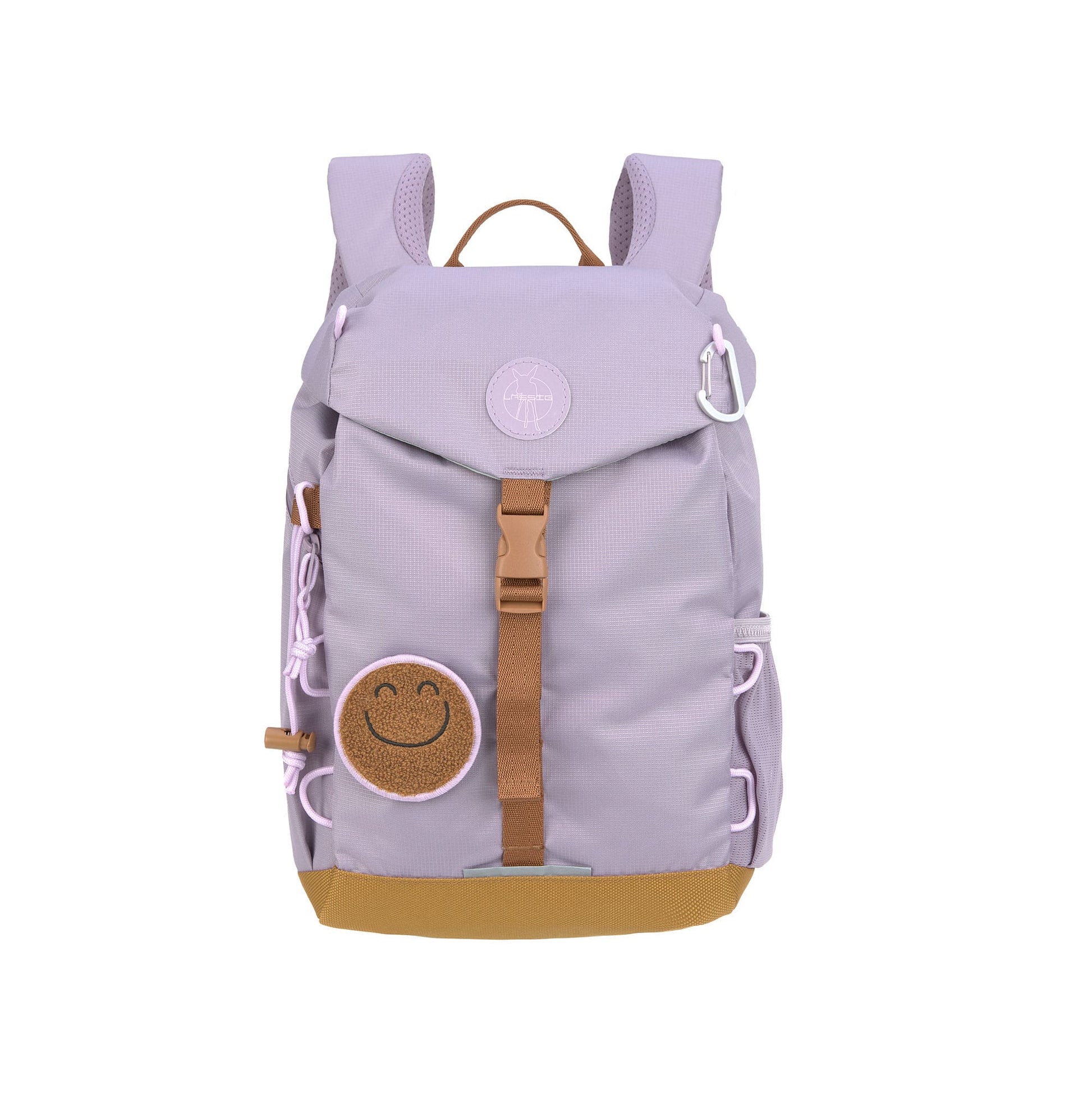 Lässig Wanderrucksack Kinder 9 L in zartem Flieder, Vorderansicht, ideal für Wanderausflüge und die Waldspielgruppe, im Bärechind Winterthur.