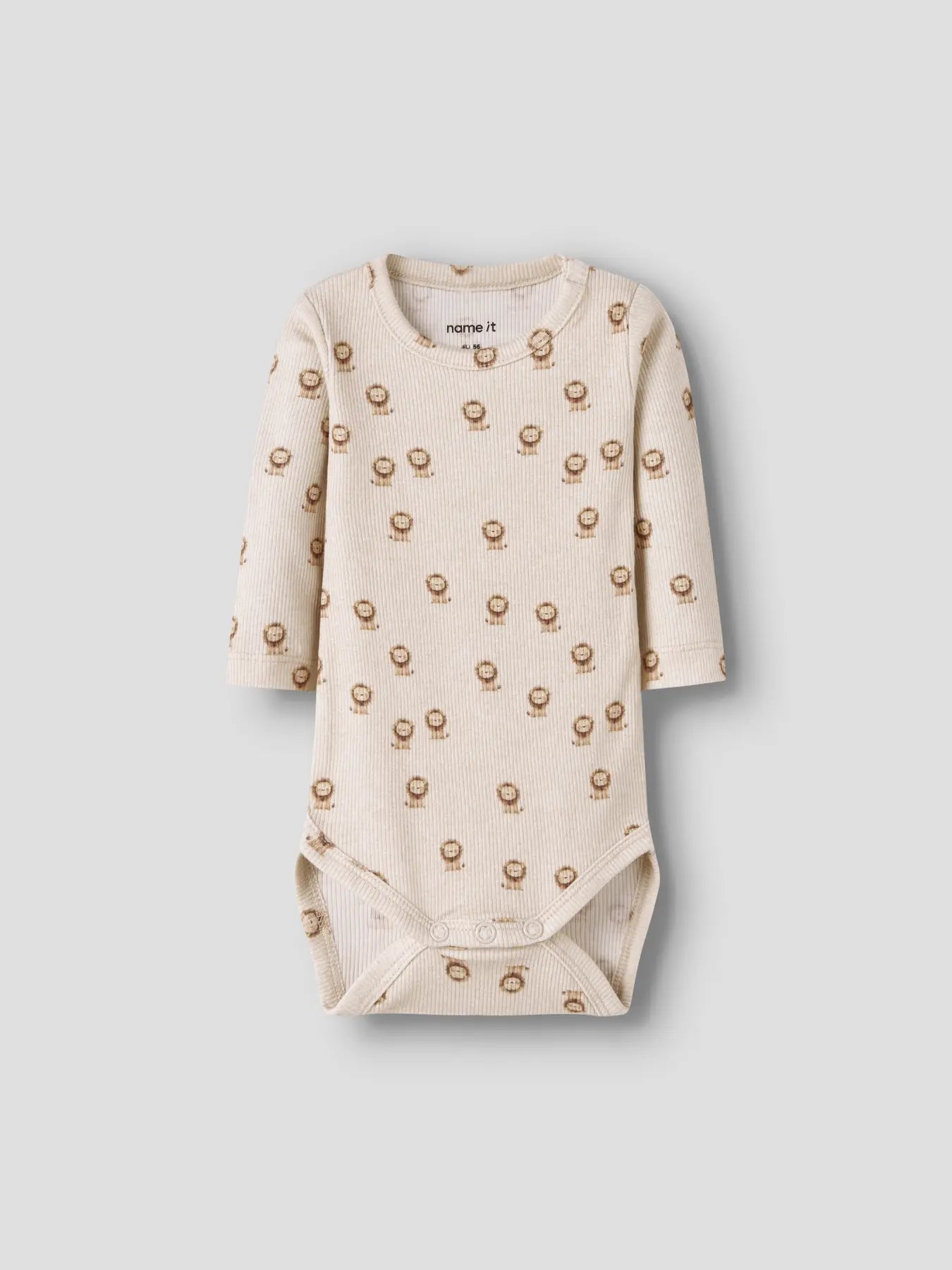 NAME IT Baby Langarmbody mit Löwenmuster in Creme aus Rippstrick, im Bärechind Winterthur Zürich Schweiz kaufen