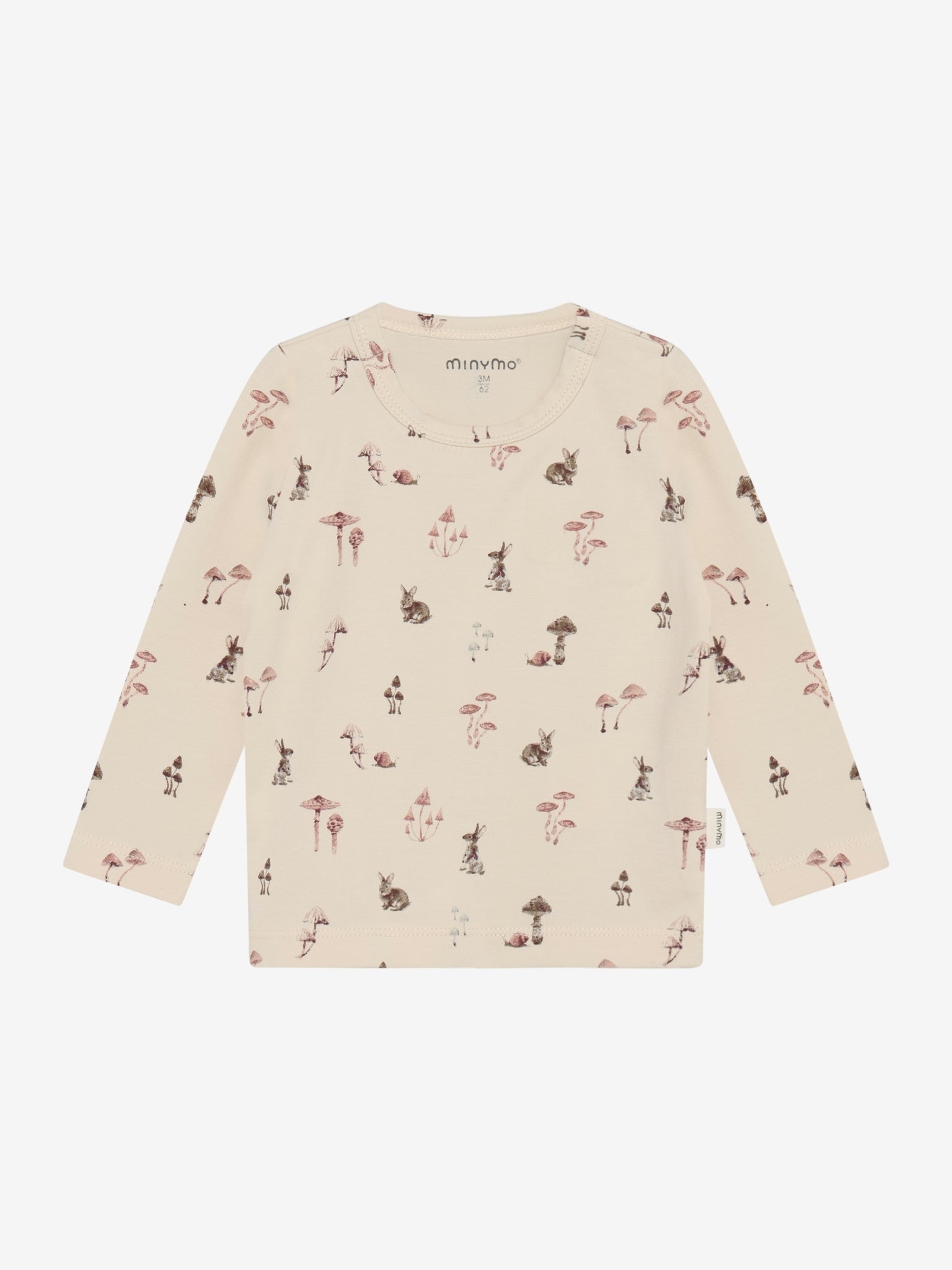 Langarmshirt für Kinder in Sandfarbe mit Hasenprint, aus elastischer Baumwolle – erhältlich bei Bärechind Winterthur