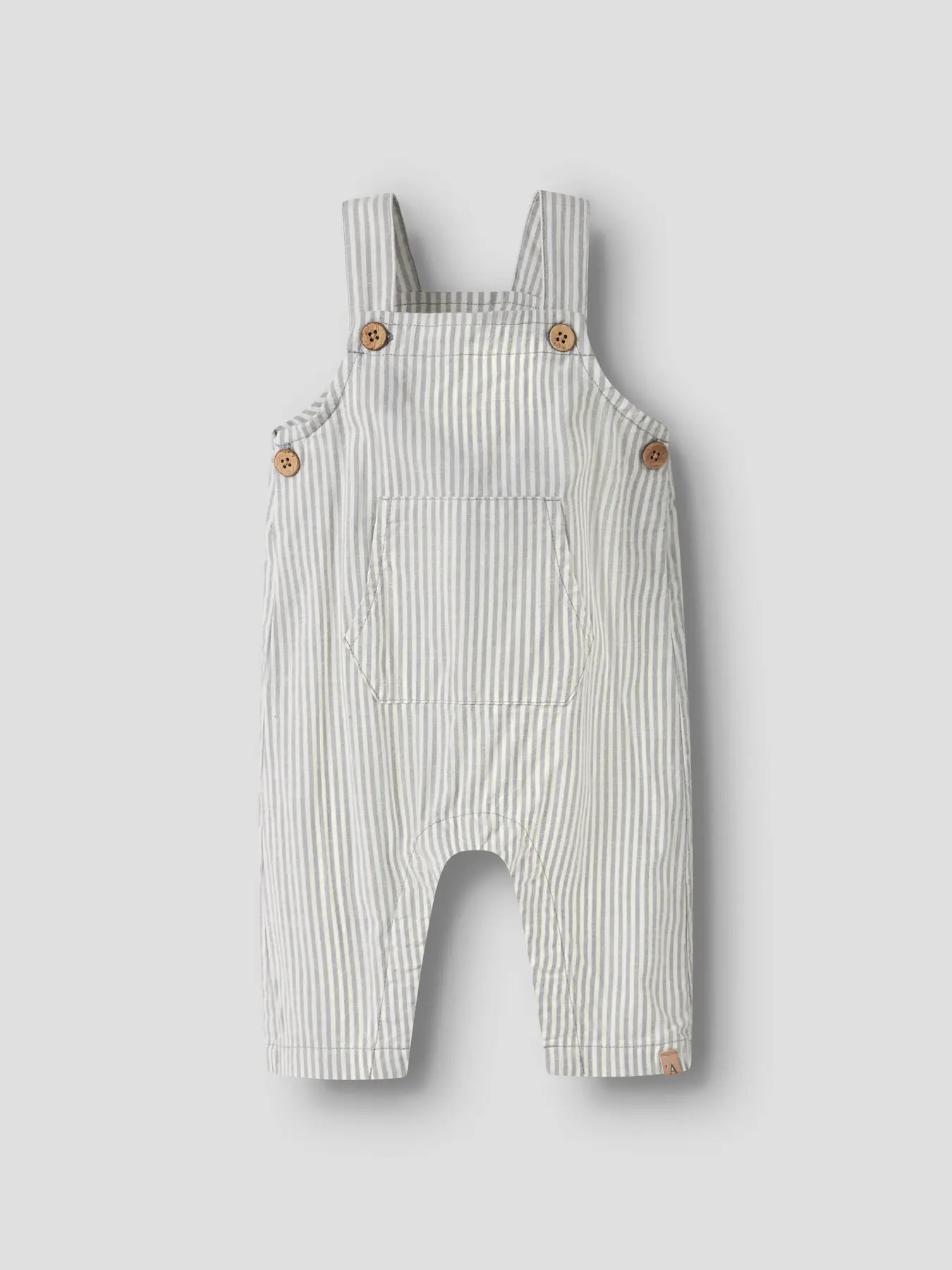 Gestreifte Latzhose aus gewebtem Stoff für Babys von Lil’ Atelier im Bärechind Winterthur Zürich Schweiz