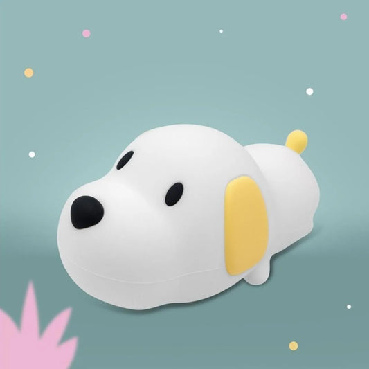 LED Nachtlicht in Form eines Hundes aus Silikon, leuchtend im Kinderzimmer, erhältlich im Bärechind Winterthur Zürich Schweiz.