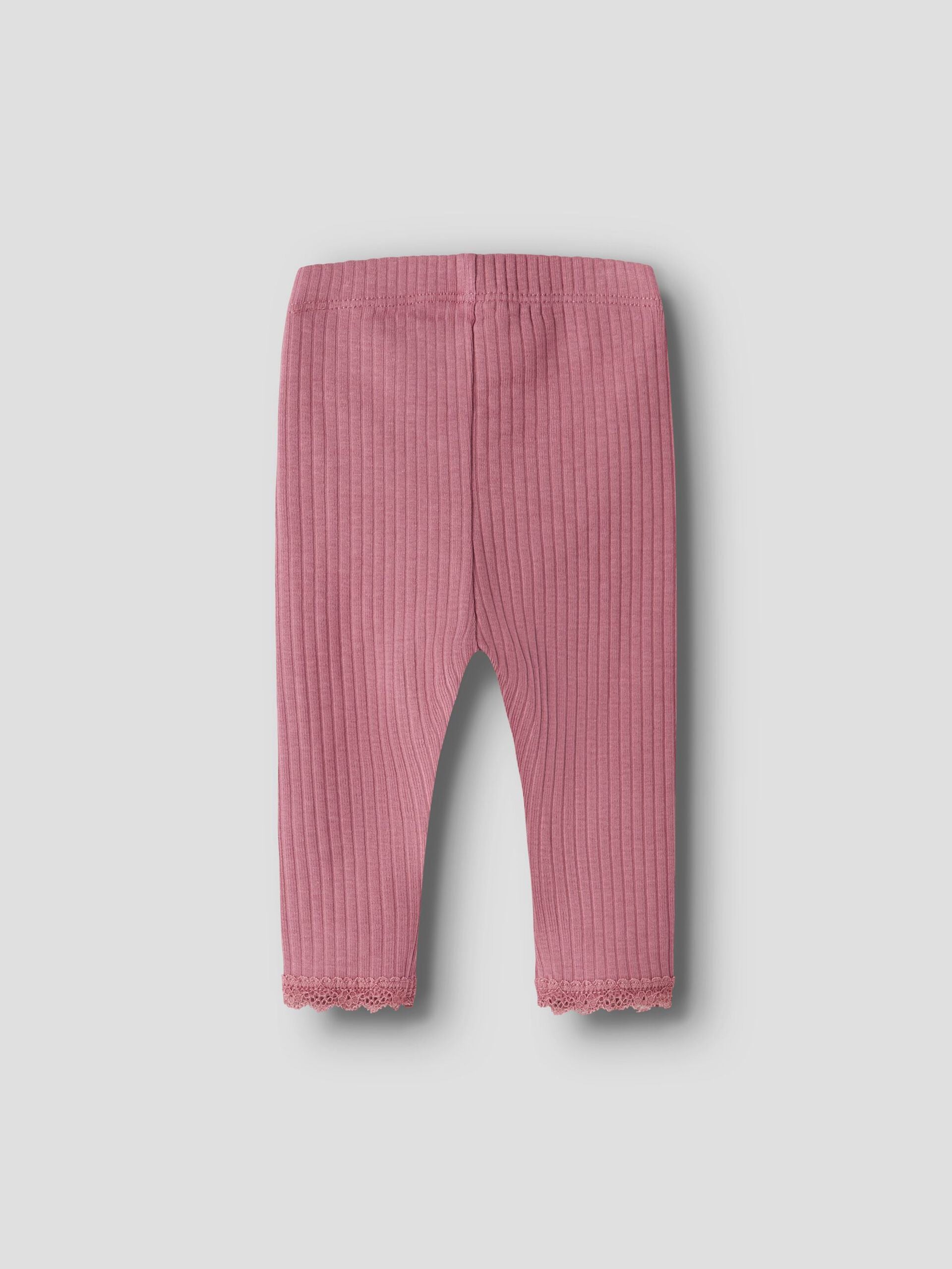NAME IT rosa Baby Leggings mit Rippstruktur Rückansicht, im Bärechind Winterthur Zürich Schweiz kaufen