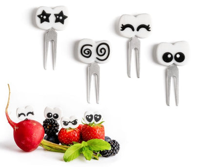 Lekkabox Edelstahl-Piekser Augen dekorieren Früchte und Gemüse, erhältlich im Bärechind in Winterthur, Zürich Schweiz.