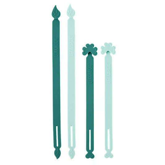 Wraps mit Lekkabox Silikonbändern in Forest, auf Holzbrett angerichtet, erhältlich im Bärechind in Winterthur, Zürich Schweiz.