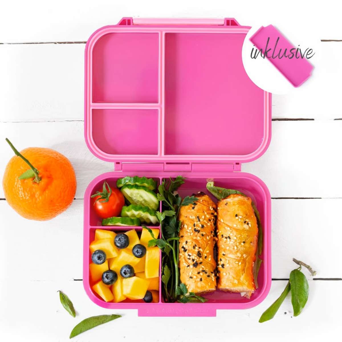 Lekkabox Znünibox Classic Mini in Pink mit herausnehmbarer Trennwand, erhältlich im Bärechind Winterthur, Zürich Schweiz.