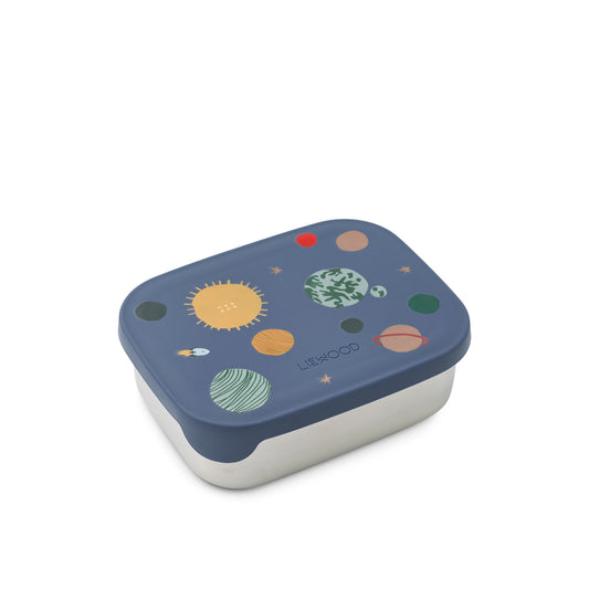 LIEWOOD Lunchbox mit Weltall-Design und Planeten auf Silikondeckel – Brotdose aus Edelstahl bei Bärechind Winterthur.