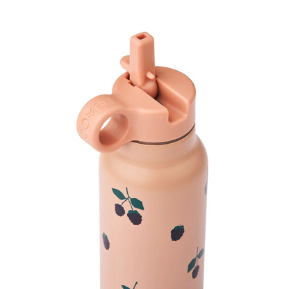 Liewood Falk Edelstahltrinkflasche 350ml in Pale Tuscany mit aufgeschraubtem Deckel und Trinköffnung