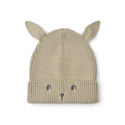 Liewood Hasenmütze Beige für Kinder mit langen Hasenohren