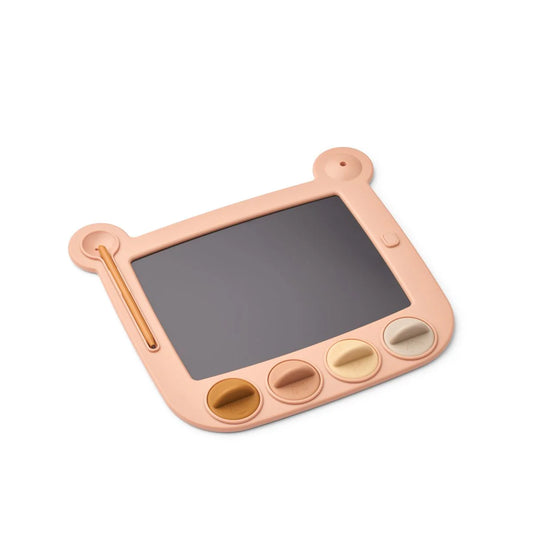 Liewood LCD-Zeichenbrett in Rosa mit Stempeln, erhältlich bei Bärechind in Winterthur, Zürich Schweiz.
