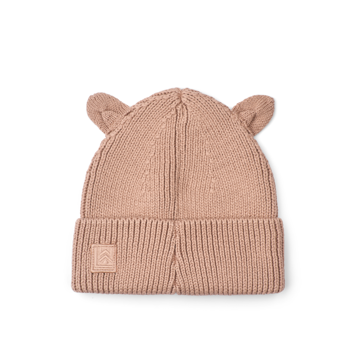 Rückseite der rosa Liewood Strickmütze für Kinder mit Katzenohren