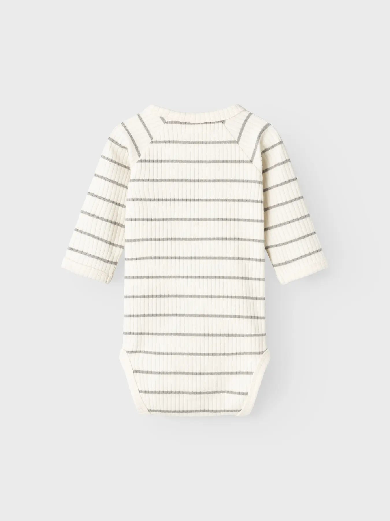 Rückseite des Lil' Atelier Babybodys mit Streifen aus Bio-Baumwolle – erhältlich bei Bärechind Winterthur.