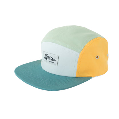Lil Boo Kinder Cap Block Yellow Green aus Bio Baumwolle Kinder Cap Sonnenschutz im Kinderladen Bärechind Winterthur