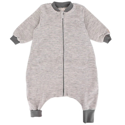 Lilano Schlafsack mit Füssen aus Wolle in Grau – atmungsaktiv & temperaturregulierend.