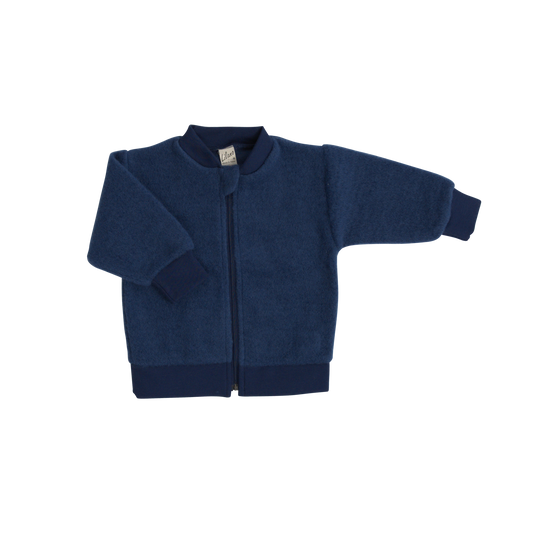 Lilano Wolljacke mit Bündchen aus Schurwolle in Blau – weich, atmungsaktiv & temperaturregulierend.