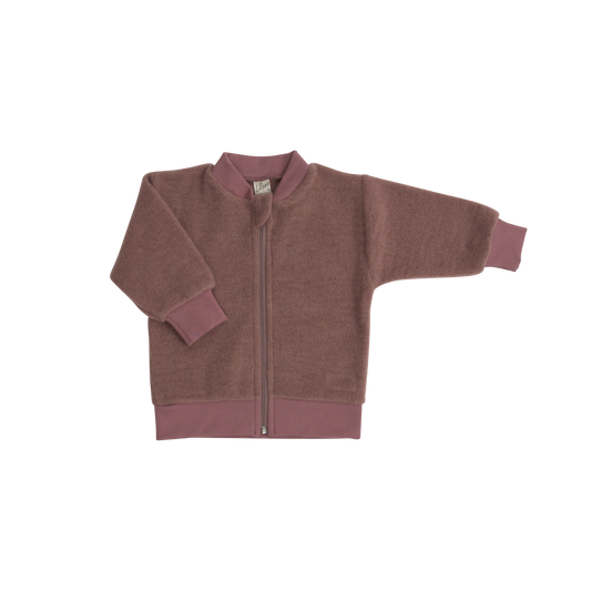 Lilano Wolljacke mit Bündchen aus Schurwolle in Mauve – weich, atmungsaktiv & temperaturregulierend.
