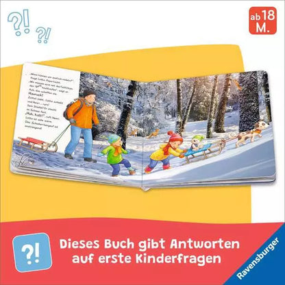 Innenseite mit Lotta im Schnee und Winterkleidung