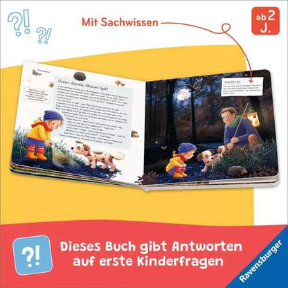 Innenseite mit heimischen Tieren in Foto und Illustration