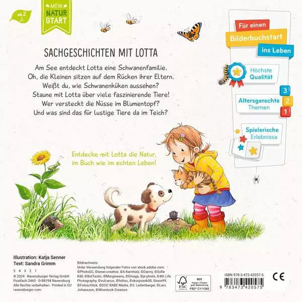 Rückseite des Buchs mit Produktbeschreibung und Details