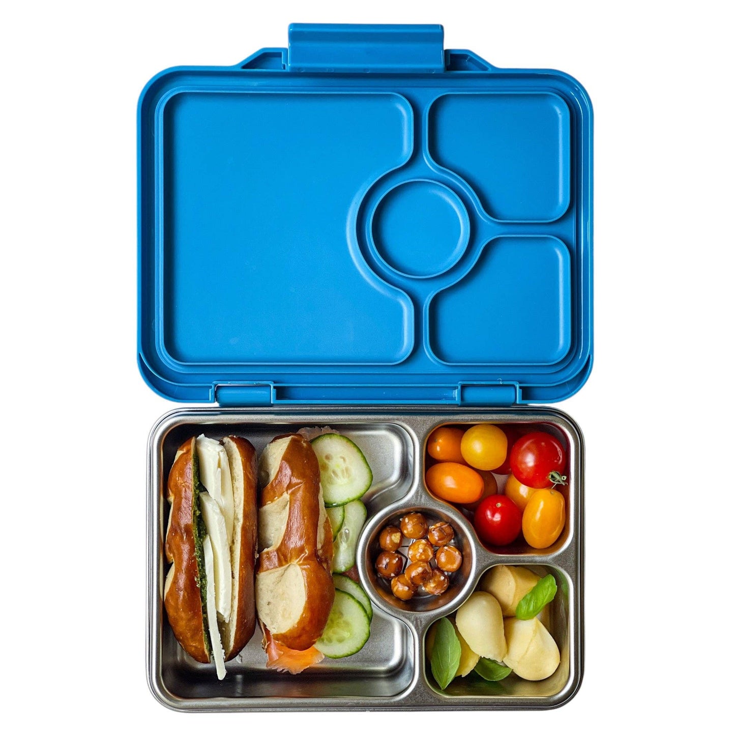 Lunchbox aus Edelstahl mit Silikondeckel in Blau – praktische Kinder Lunchbox Schweiz