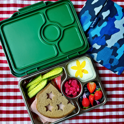 Edelstahl Lunchbox für Kinder in Grün – ideal für Kindergarten und Schule