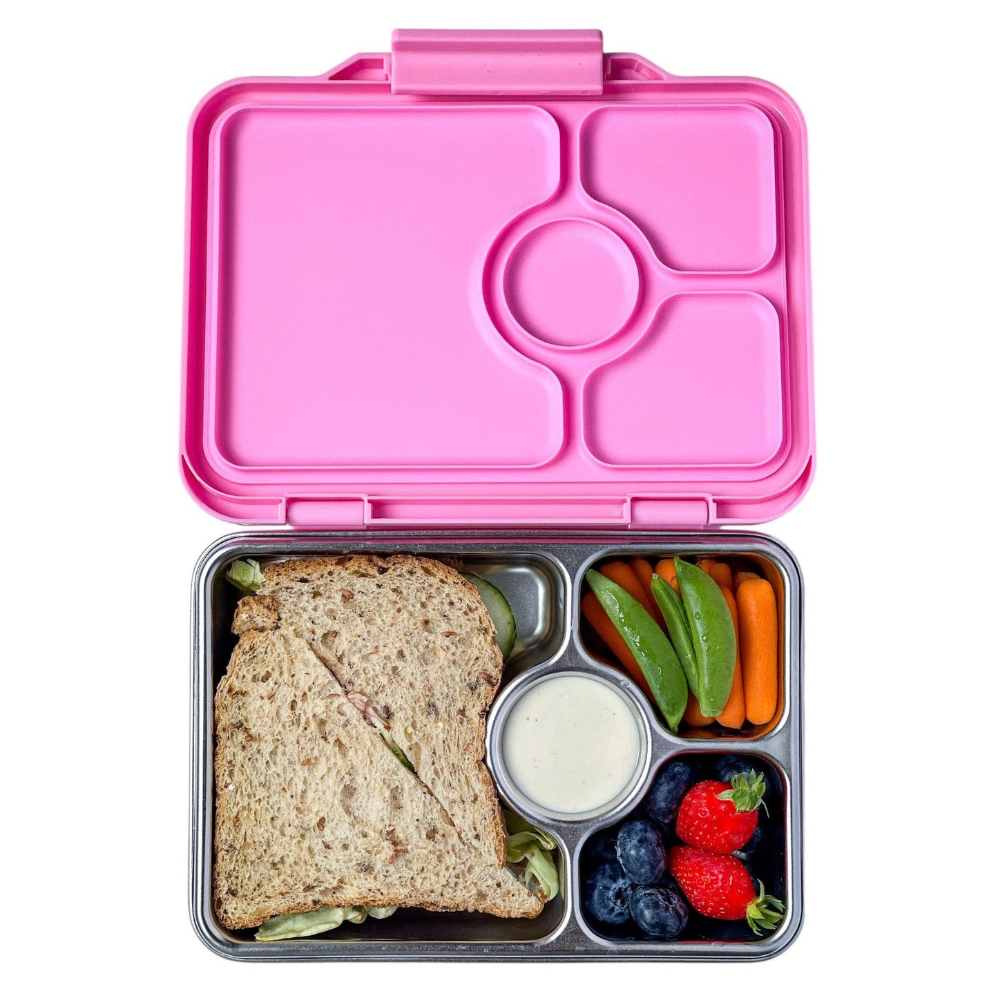 Lunchbox aus Edelstahl mit Silikondeckel in Pink – praktische Kinder Lunchbox Schweiz