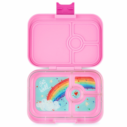 Auslaufsichere Bento Lunchbox für Kinder mit Regenbogen-Motiv – mehrere Fächer