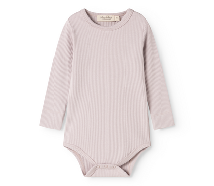 MarMar Langarm Rippbody, Cloud Gray, Vorderansicht