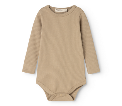 MarMar Langarm Rippbody, Muddy, Vorderansicht