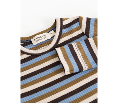 Detailaufnahme Halsausschnitt des MarMar Rippbodys, Stripes
