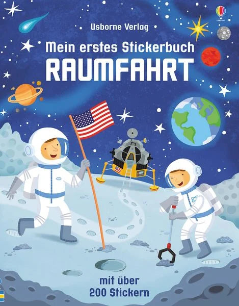 Mein erstes Stickerbuch Raumfahrt mit über 200 Stickern, erhältlich bei Bärechind in Winterthur, Zürich Schweiz.