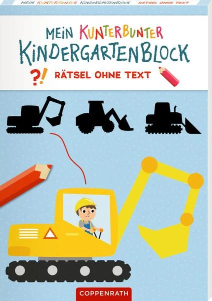 Buchcover mit Bagger und Baustellenfahrzeugen